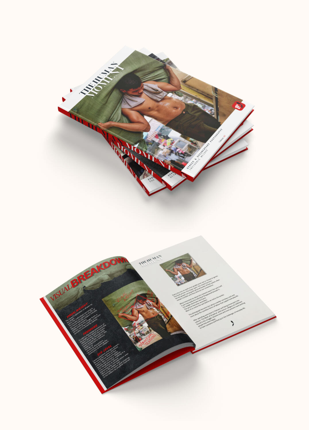 Luke Le Prince's 'The Human Moment' street photography guide series, printed and open to a spread